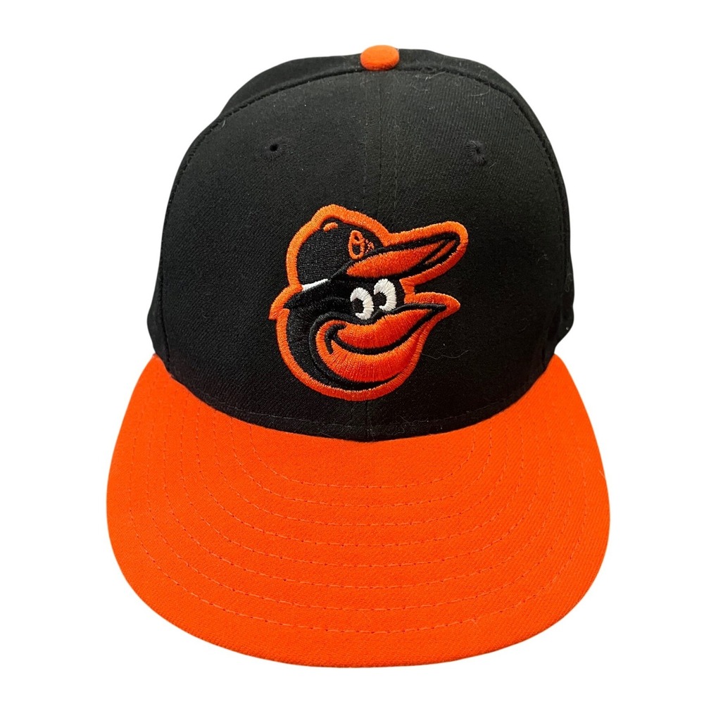 New Era Baltimore Orioles Hat Mens 7 1/8 Black Orange 59FIFTY Fitted MLB Cap